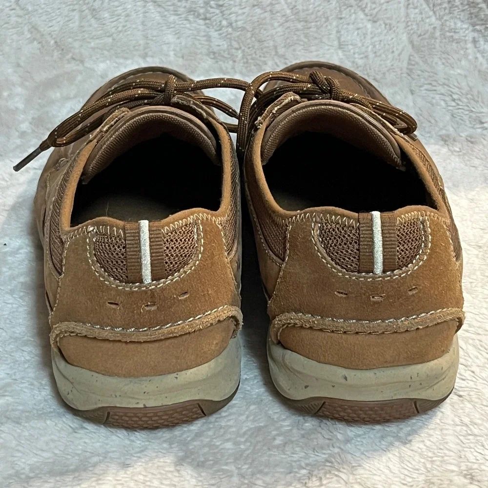 Clarks Mens Brown Boat Shoes Leather Mesh Moc Toe Loafers 9.5M 26113993 (1825)